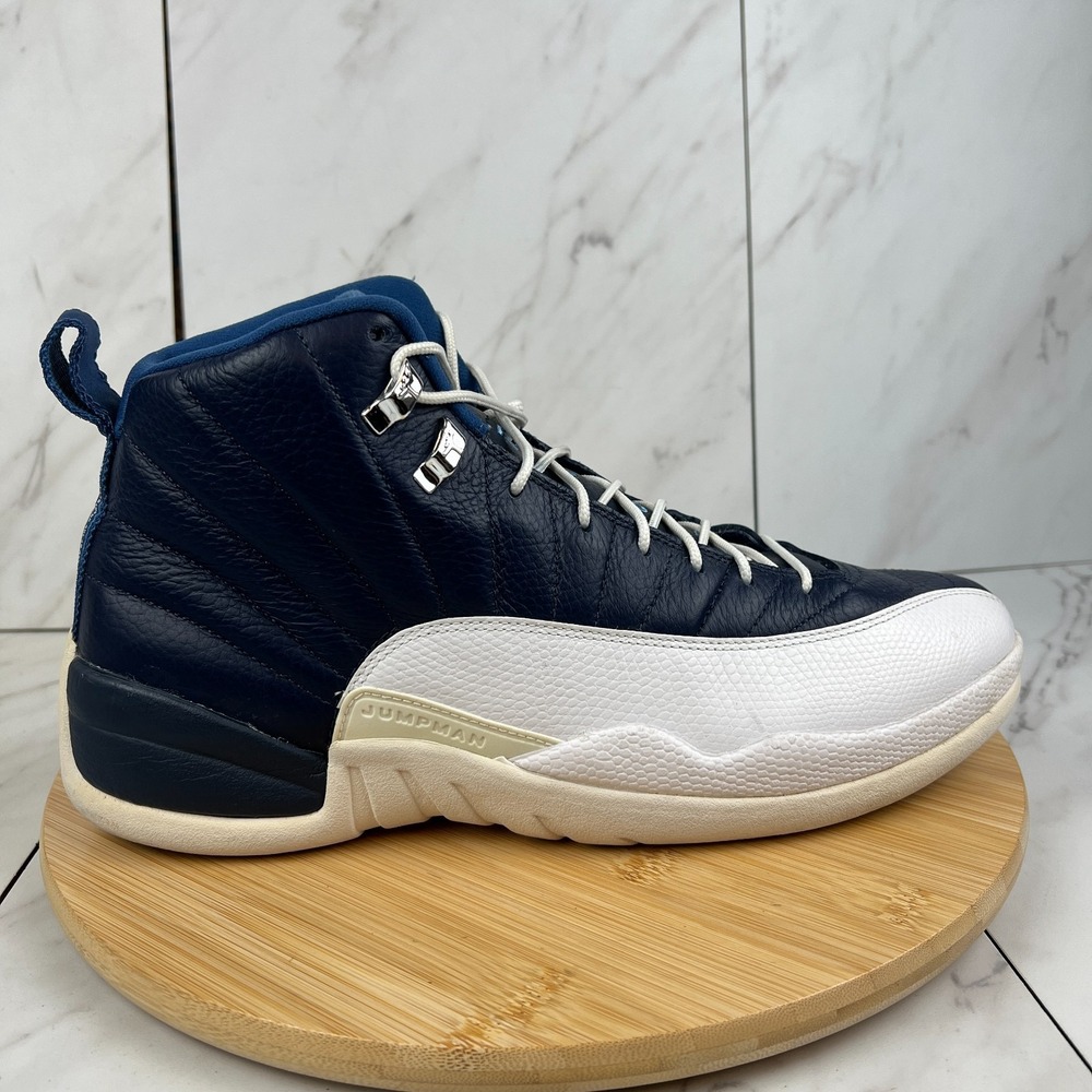 2012 Nike Air Jordan 12 Retro Obsidian Mens Size 12.5 Blue Sneakers 130690-410